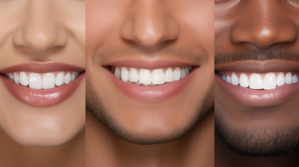 Three beautiful smiles created with veneers by Dr. War