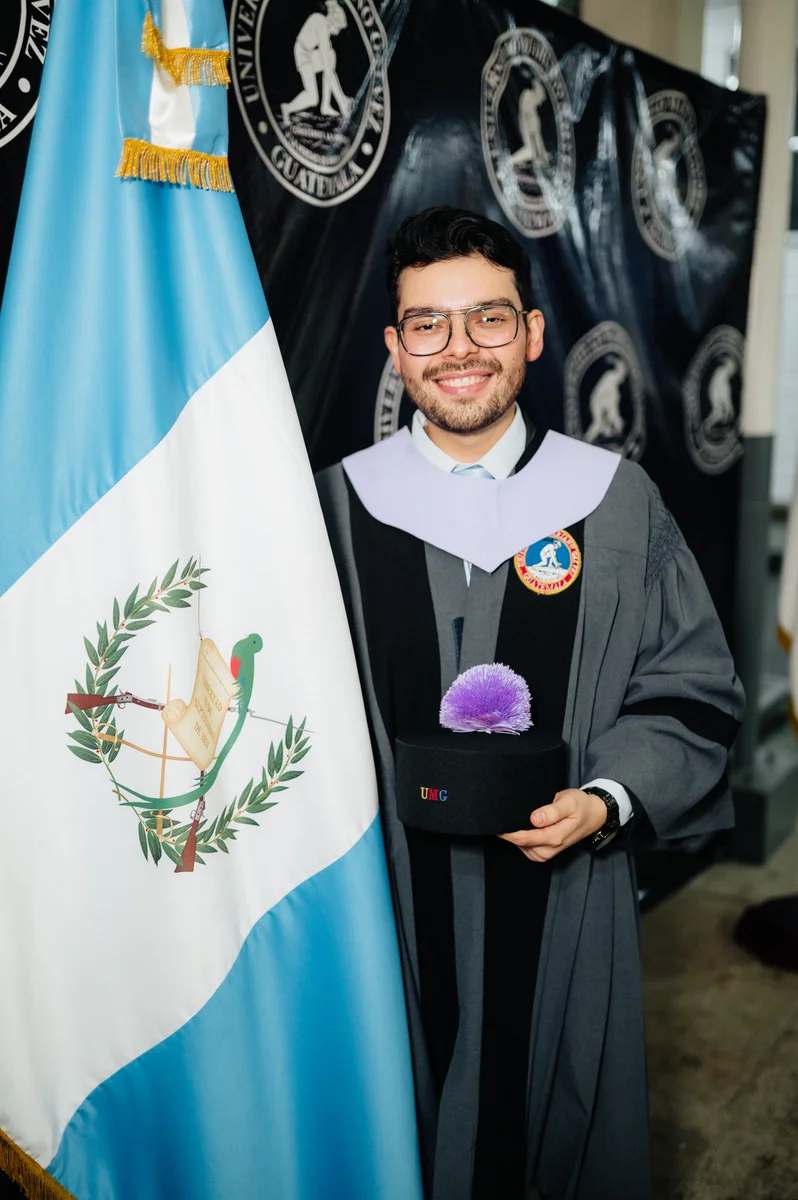 Dr. Jose Carlos Rosa with Guatemalan flag